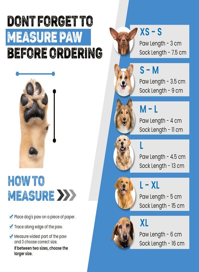 Trixie Non-Slip Socks for Dogs, Paw Protecter, Protect from Small Wounds, Cold Floors and Dusty Furniture, Black, 4 pcs (S-M) - Image 2